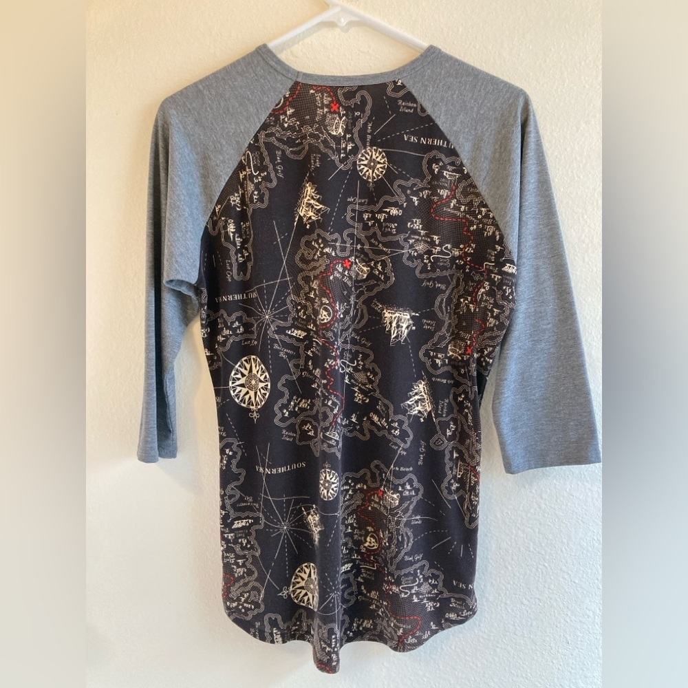 LuLaRoe Unisex Randy T with Antique Map Design Size S - Picture 9 of 11